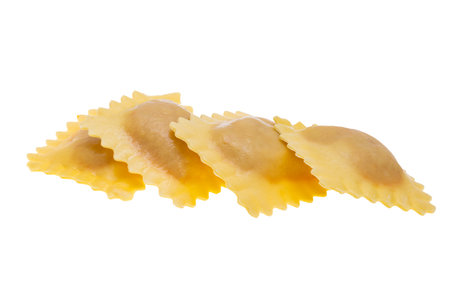 ravioli isolated on white backgroundの写真素材