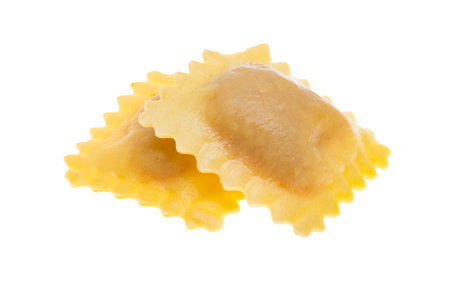 ravioli isolated on white backgroundの写真素材