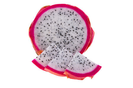 pitahaya isolated on white backgroundの写真素材