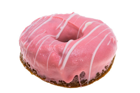 donuts in glaze isolated on white backgroundの写真素材