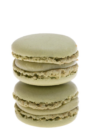 macarons isolated on white backgroundの写真素材