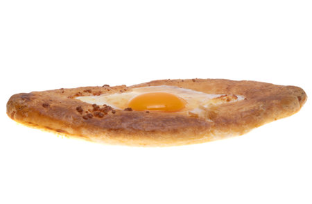 adjarian khachapuri isolated on white backgroundの写真素材