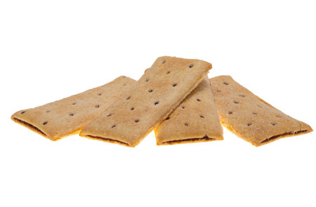 cookies with jam isolated on white backgroundの素材