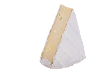 brie cheese isolated on white backgroundの素材