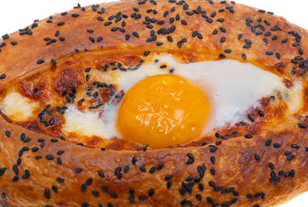 adjarian khachapuri isolated on white backgroundの素材