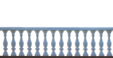 stone balcony isolated on white backgroundの素材