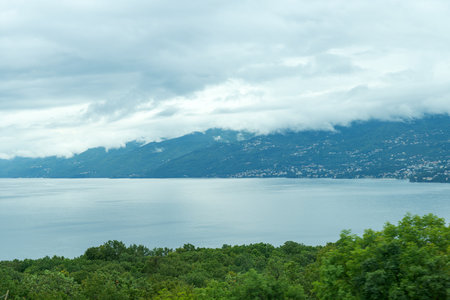 beautiful green landscape of Croatiaの写真素材