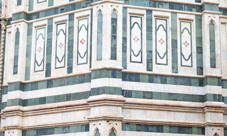 beautiful gothic architecture of the cathedral in florence italyの写真素材