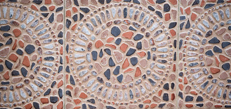 background of beautiful street tiles close-up