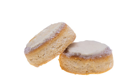 Shortbread (Polvoron) isolated on white backgroundの写真素材