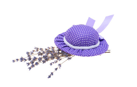 dry lavender isolated on white backgroundの写真素材