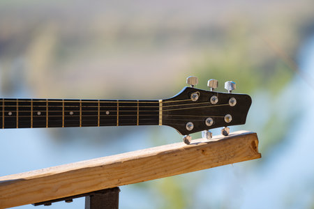 guitar close up in nature
