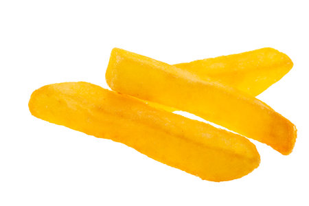 French fries isolated on white backgroundの写真素材