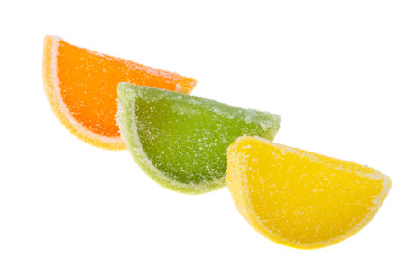 marmalade slices isolated on white background