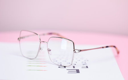 glasses for improving vision on a pink background