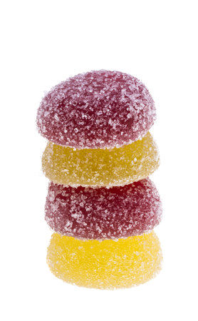 marmalade candy isolated on white backgroundの写真素材