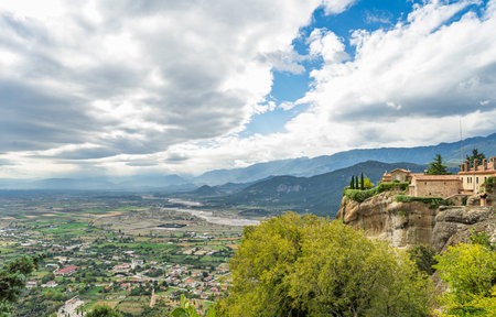Meteora landscape in Greece - the eighth wonder of the worldの写真素材