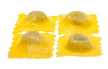 ravioli isolated on white backgroundの写真素材