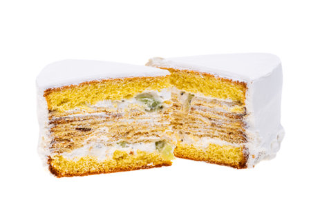 sponge cake isolated on white background