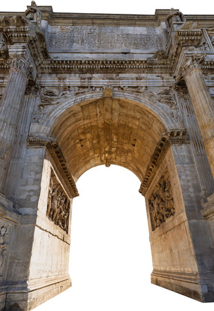 historical sights of Rome on white backgroundの写真素材