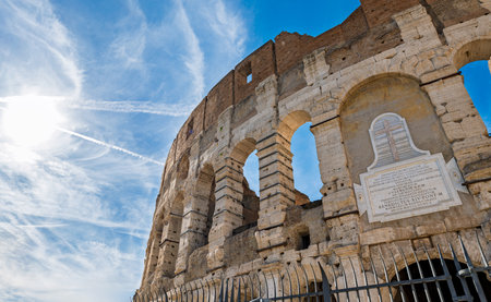 Historical sights of Rome on a sunny dayの写真素材