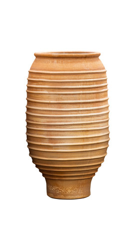 greek clay jugs isolated on white backgroundの写真素材
