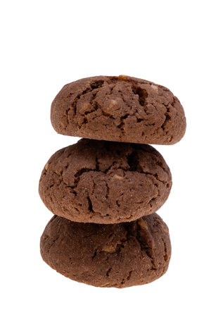 almond cookies isolated on white backgroundの写真素材