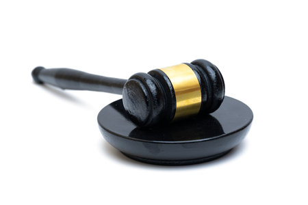 gavel of justice isolated on white backgroundの写真素材