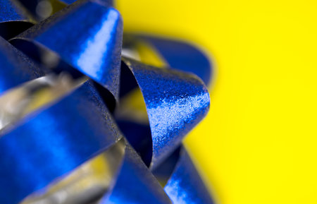 blue gift bow close up