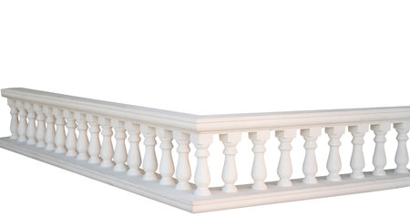 stone railing isolated on white backgroundの写真素材