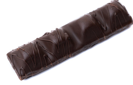 chocolate bar with nut isolated on white backgroundの写真素材