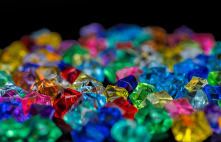 gemstones isolated on black backgroundの写真素材
