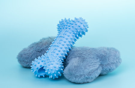 dog toys close up on backgroundの写真素材