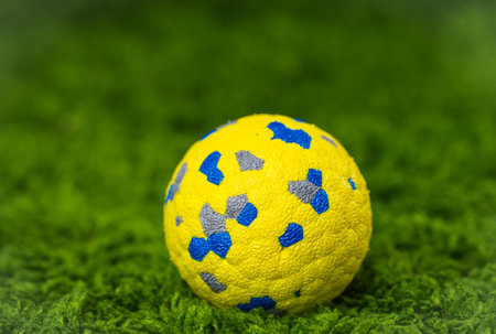 ball on green backgroundの写真素材