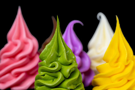 Ice cream on black background