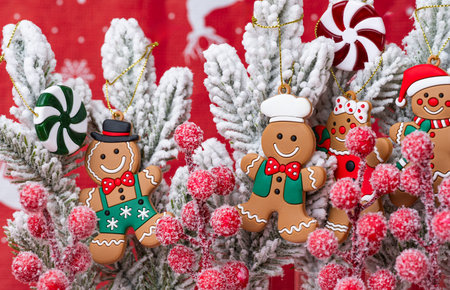 christmas decor with gingerbread men