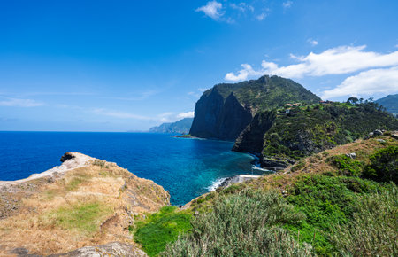 beautiful landscape of Madeira Island with ocean viewの写真素材