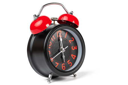 Table alarm clock isolated on white background