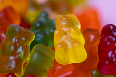 close-up background of gummy bears