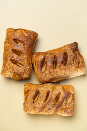 puff pastry in the background photographed from above