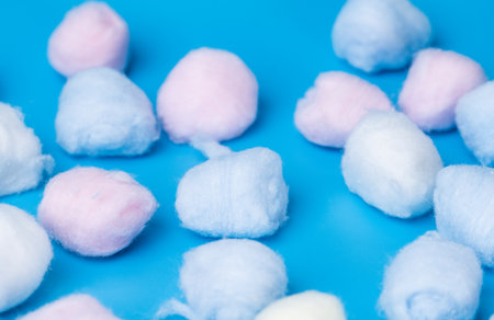 balls on a blue backgroundの写真素材