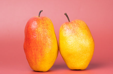 A beautiful ripe pear close-upの写真素材