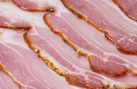 close-up background of sliced â€‹â€‹ham
