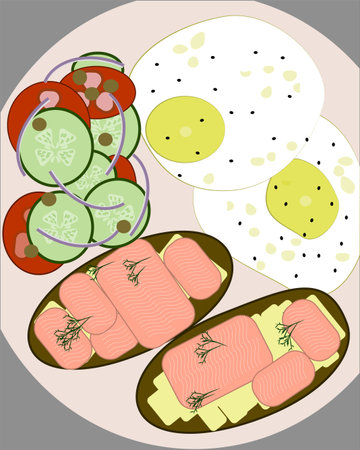 Delicious, hearty healthy breakfast.のイラスト素材
