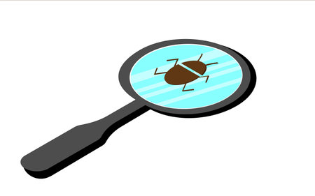 Magnifying glass. Isometric compositionのイラスト素材