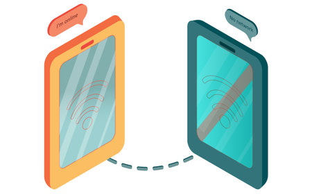 Smartphones. Networks without a network.のイラスト素材