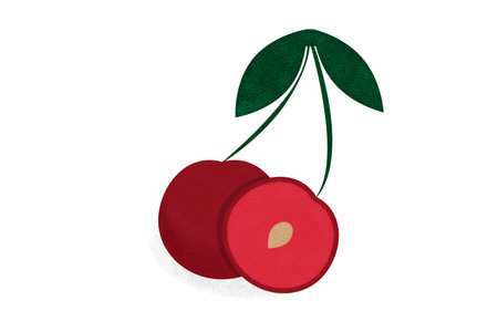 Cherry pieces with half cherry and pits