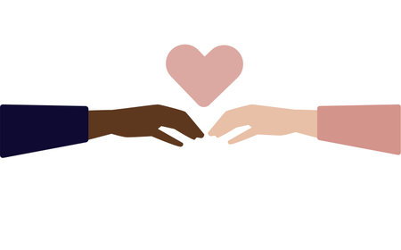 Different colour hands.Variety of hands.Equality and love protection.のイラスト素材