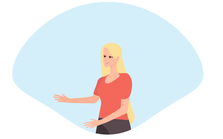 A young girl has problematic skin, pimples and acne. A female character with pimplesのイラスト素材