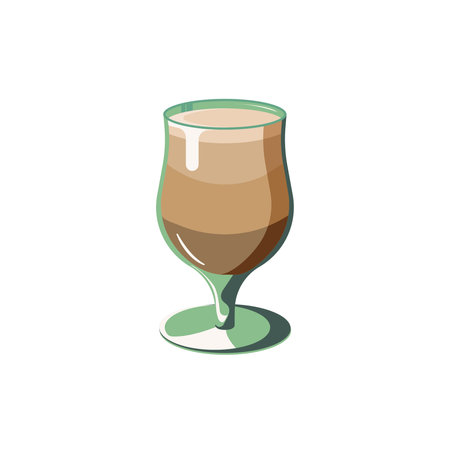 Freshly brewed coffee. Cappuccino, latte in a glass cupのイラスト素材